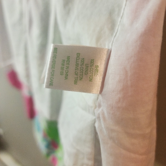 Lilly Pulitzer Delia Shift Dress Hottie Pink Lemonade Sz 4 Crochet Detail Cotton - Picture 8 of 8